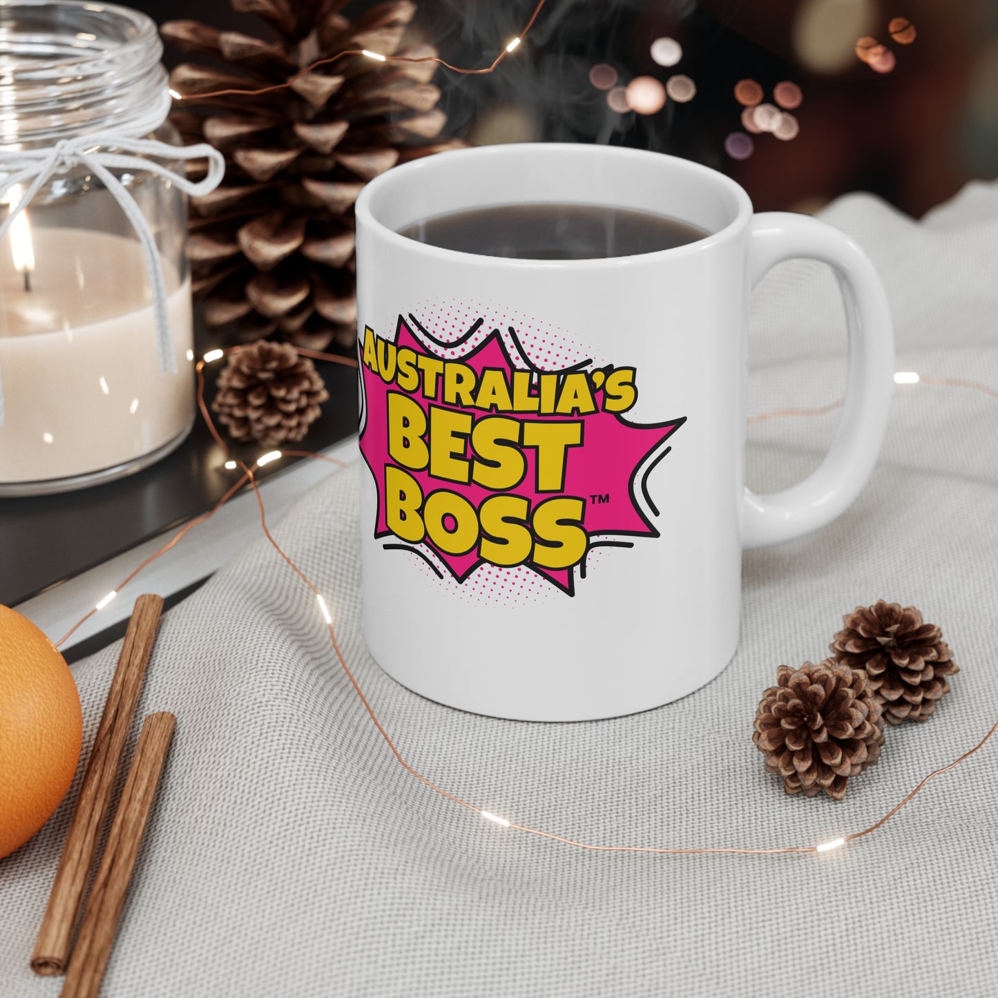 Australia's Best Boss Mug (white): Funny Ceramic Coffee Cup, Office Humour Gift, Funny Mug for Boss, Unique Gift for Coworkers