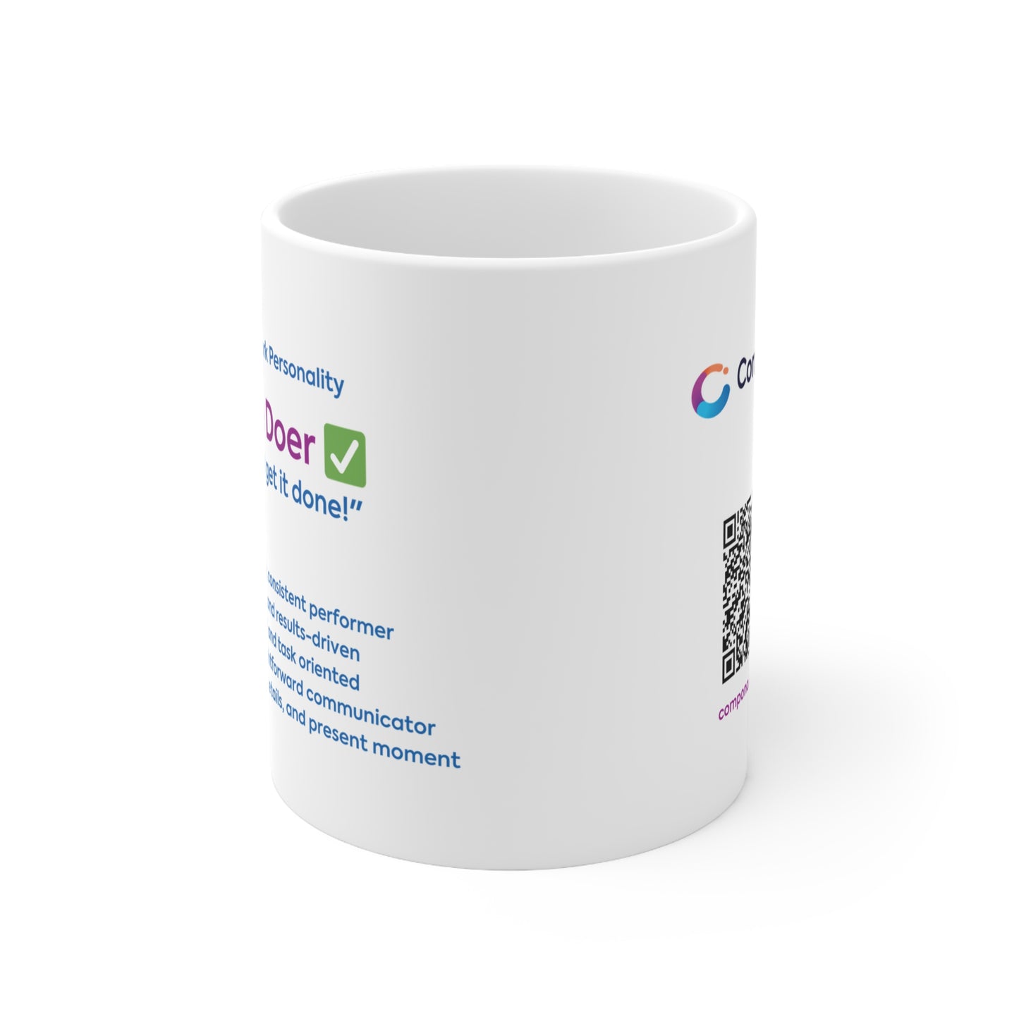 "The Doer" Ceramic Coffee Cup (330ml/11oz)