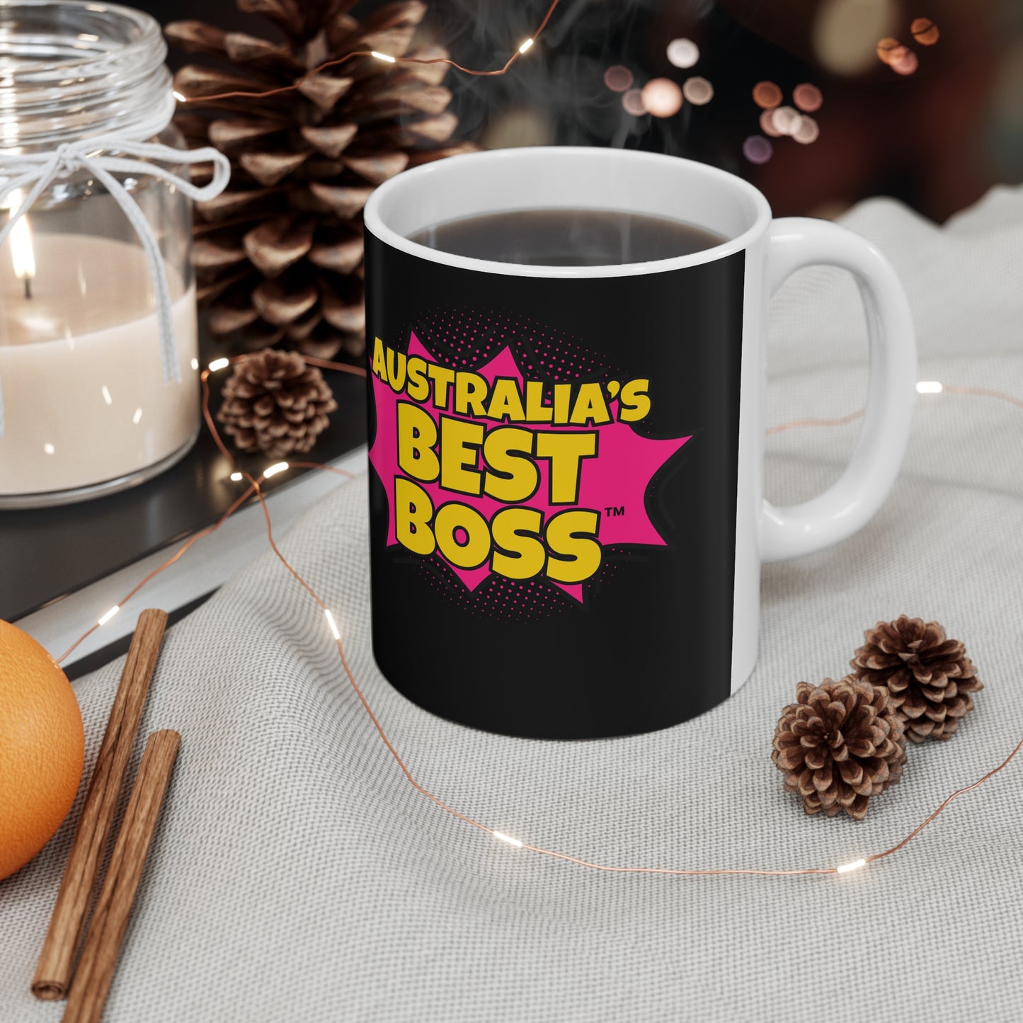 Australia's Best Boss Mug (black): Funny Ceramic Coffee Cup, Office Humour Gift, Funny Mug for Boss, Unique Gift for Coworkers