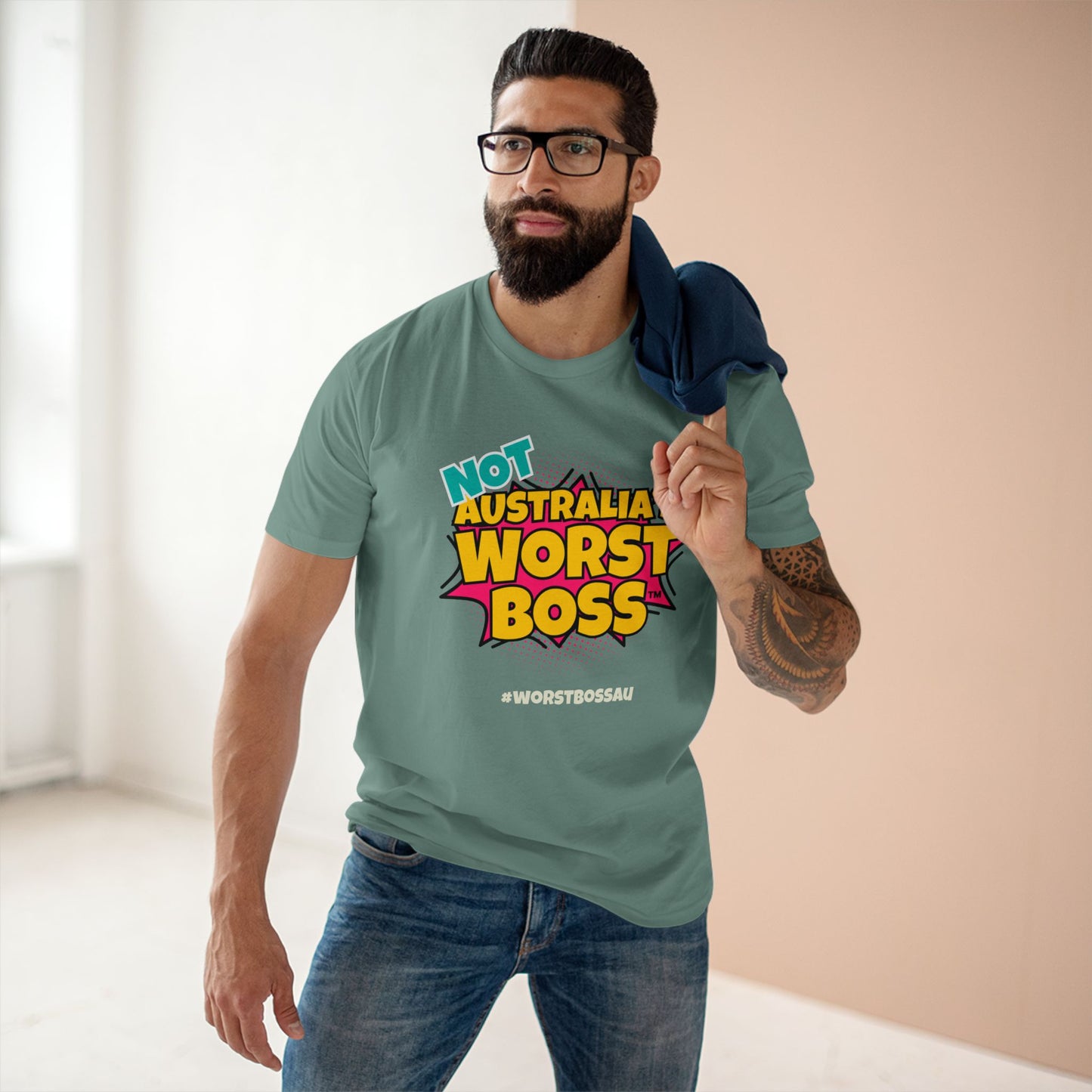 NOT Australia's Worst Boss T-Shirt (dark colours): Playful Boss Joke Tee, Funny T-Shirt for Office Humour, Not Australia's Worst Boss Gift, Casual Wear, Ideal for Birthdays, Work Celebrations