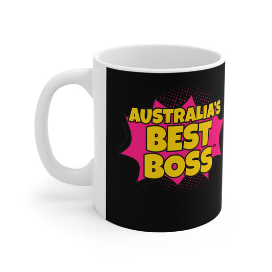 Australia's Best Boss Mug (black): Funny Ceramic Coffee Cup, Office Humour Gift, Funny Mug for Boss, Unique Gift for Coworkers