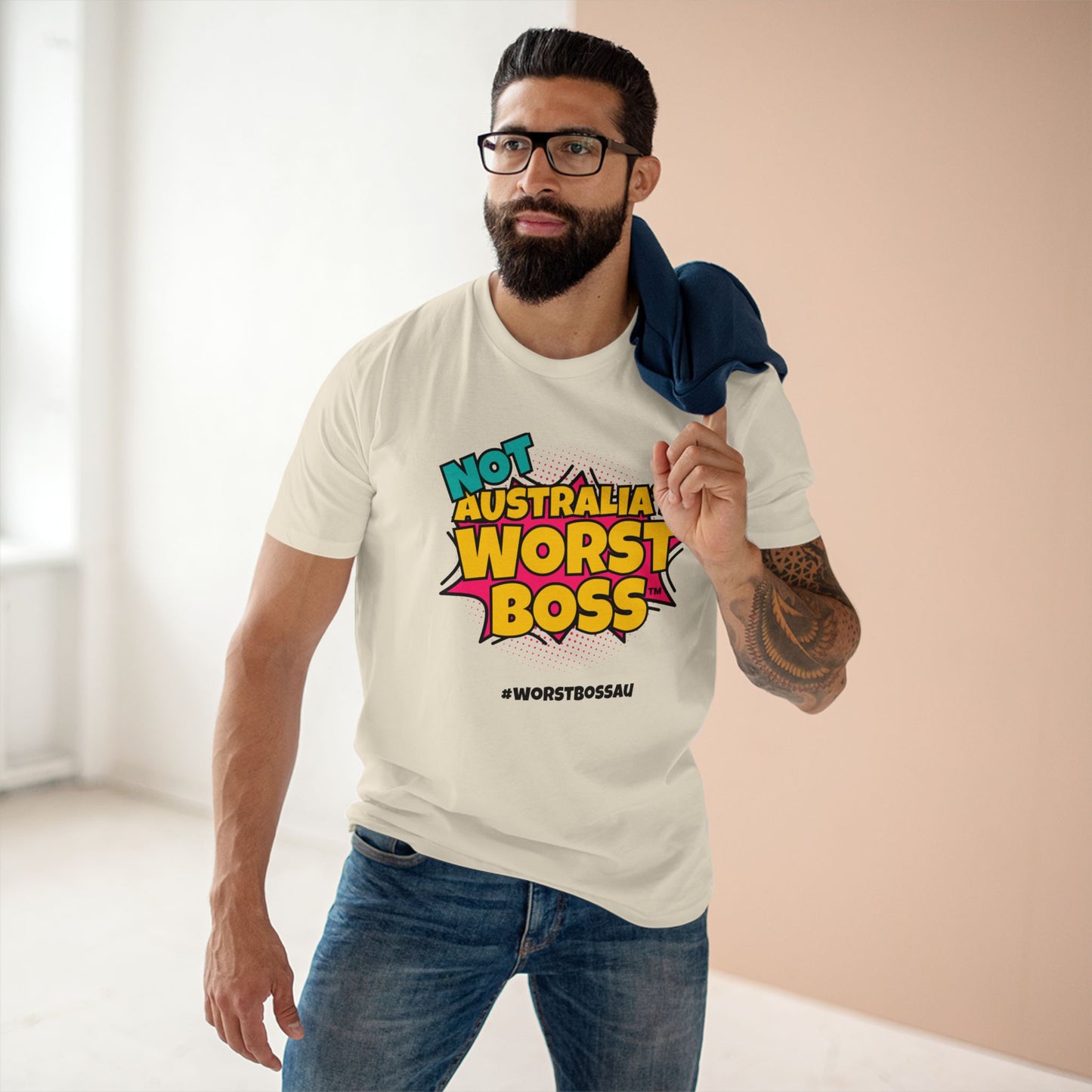 NOT Australia's Worst Boss T-Shirt (light colours): Playful Boss Joke Tee, Funny T-Shirt for Office Humour, Not Australia's Worst Boss Gift, Casual Wear, Ideal for Birthdays, Work Celebrations