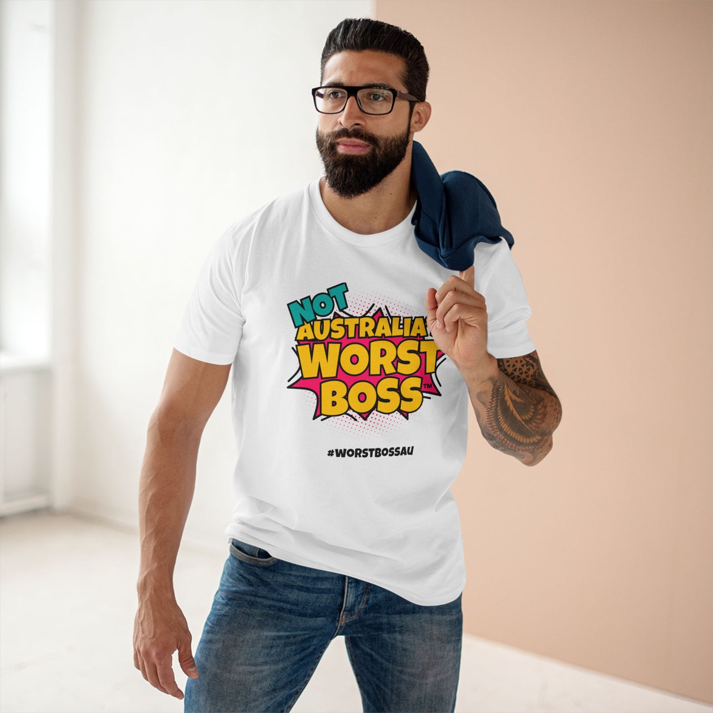 NOT Australia's Worst Boss T-Shirt (light colours): Playful Boss Joke Tee, Funny T-Shirt for Office Humour, Not Australia's Worst Boss Gift, Casual Wear, Ideal for Birthdays, Work Celebrations