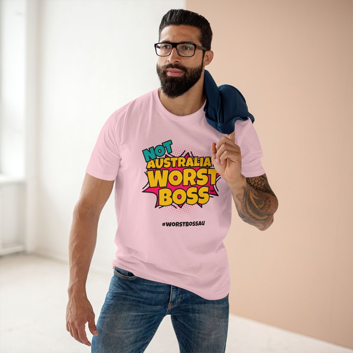 NOT Australia's Worst Boss T-Shirt (light colours): Playful Boss Joke Tee, Funny T-Shirt for Office Humour, Not Australia's Worst Boss Gift, Casual Wear, Ideal for Birthdays, Work Celebrations
