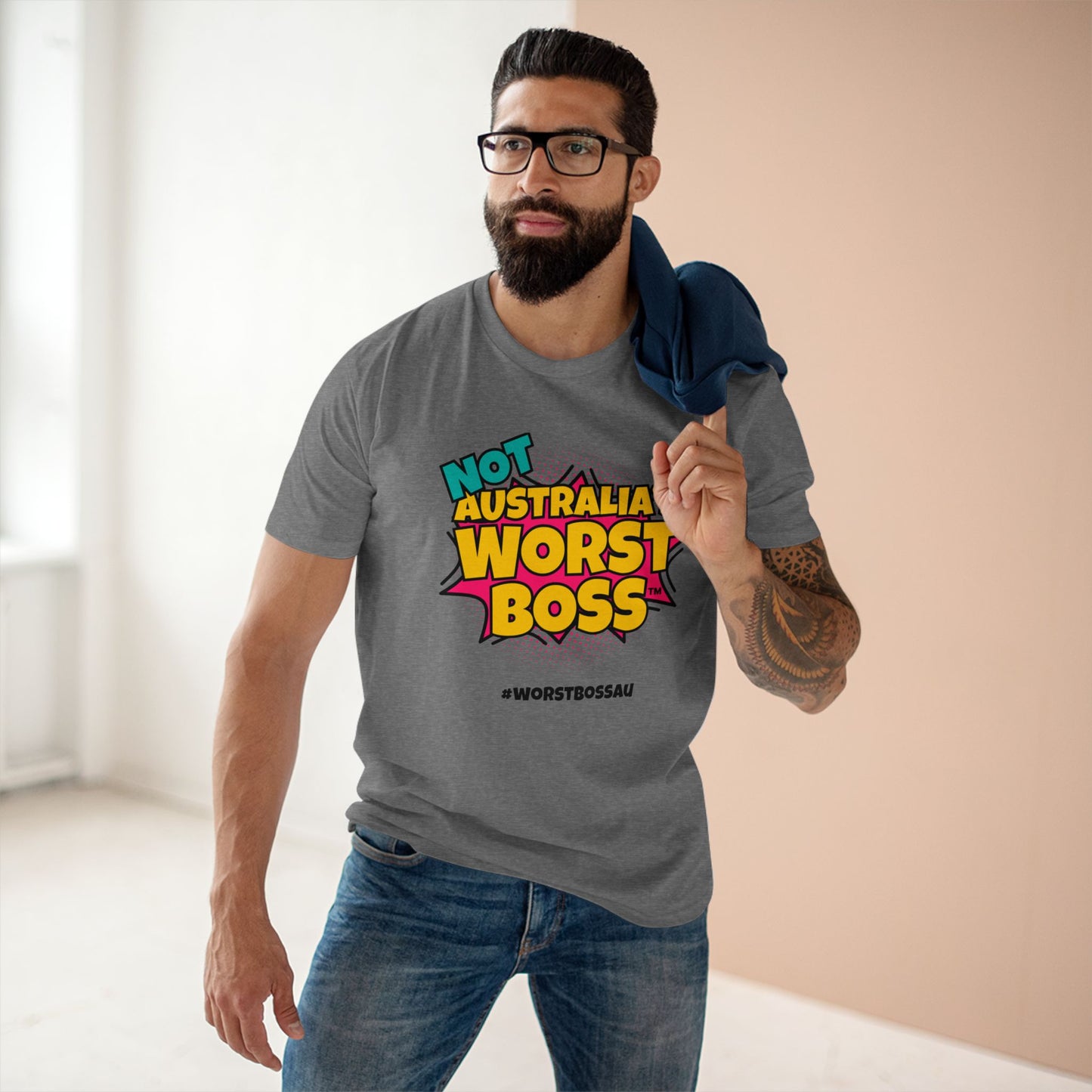 NOT Australia's Worst Boss T-Shirt (light colours): Playful Boss Joke Tee, Funny T-Shirt for Office Humour, Not Australia's Worst Boss Gift, Casual Wear, Ideal for Birthdays, Work Celebrations