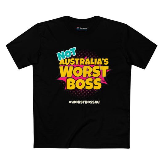 NOT Australia's Worst Boss T-Shirt (dark colours): Playful Boss Joke Tee, Funny T-Shirt for Office Humour, Not Australia's Worst Boss Gift, Casual Wear, Ideal for Birthdays, Work Celebrations