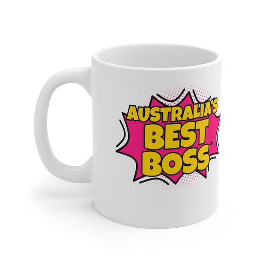 Australia's Best Boss Mug (white): Funny Ceramic Coffee Cup, Office Humour Gift, Funny Mug for Boss, Unique Gift for Coworkers