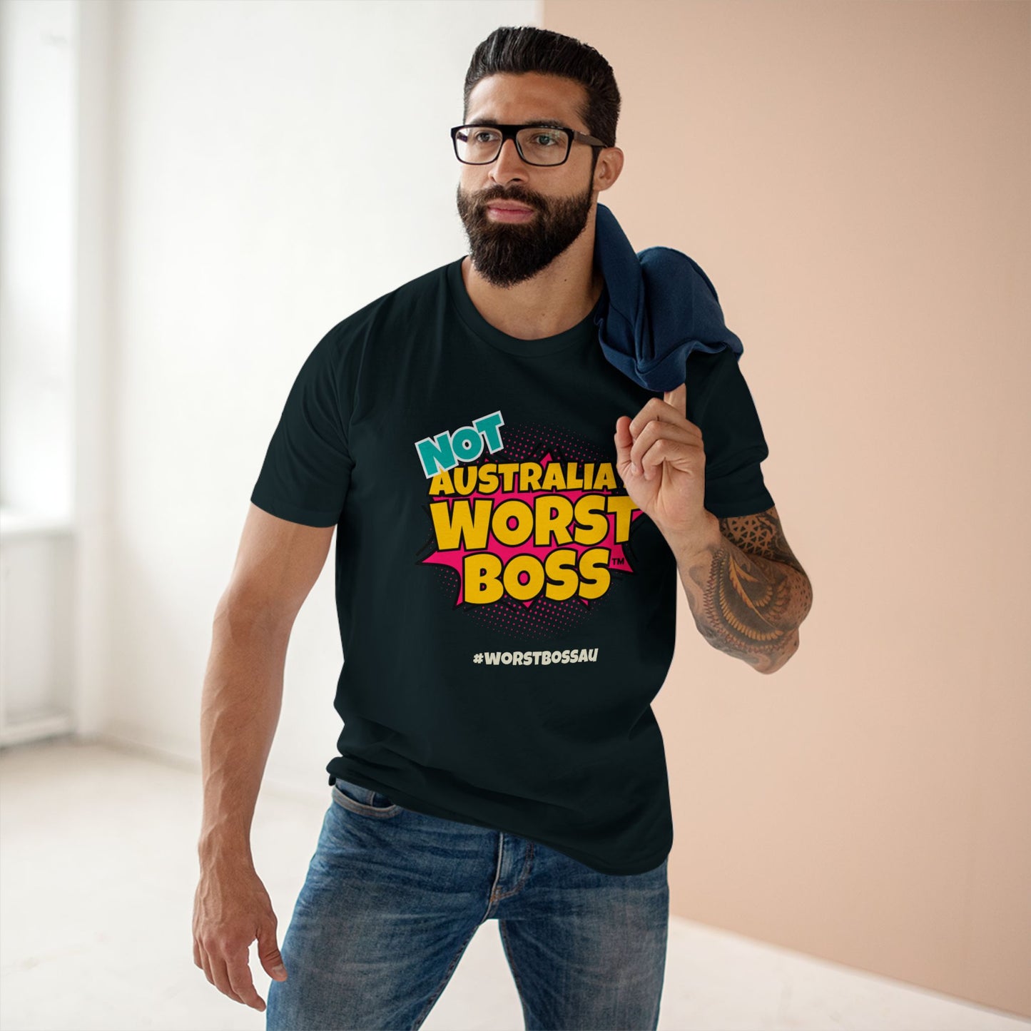 NOT Australia's Worst Boss T-Shirt (dark colours): Playful Boss Joke Tee, Funny T-Shirt for Office Humour, Not Australia's Worst Boss Gift, Casual Wear, Ideal for Birthdays, Work Celebrations